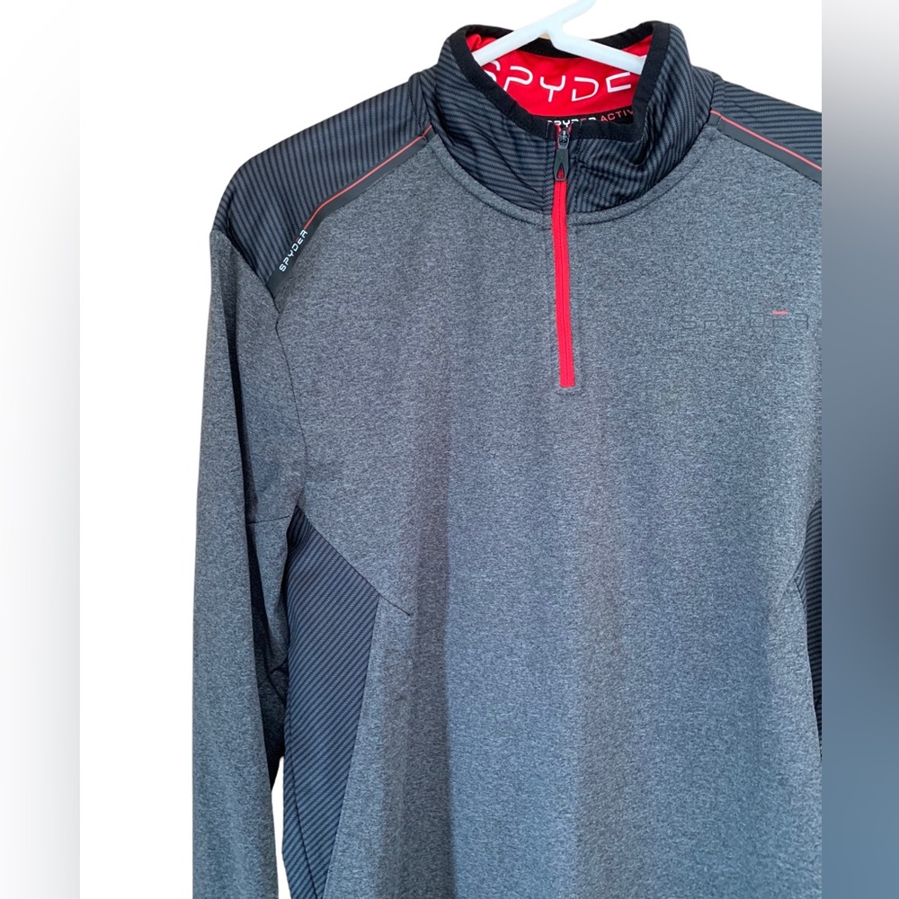 Spyder Activewear Performance Athletic Quarter Zip Pullover Gray Men’s Size S